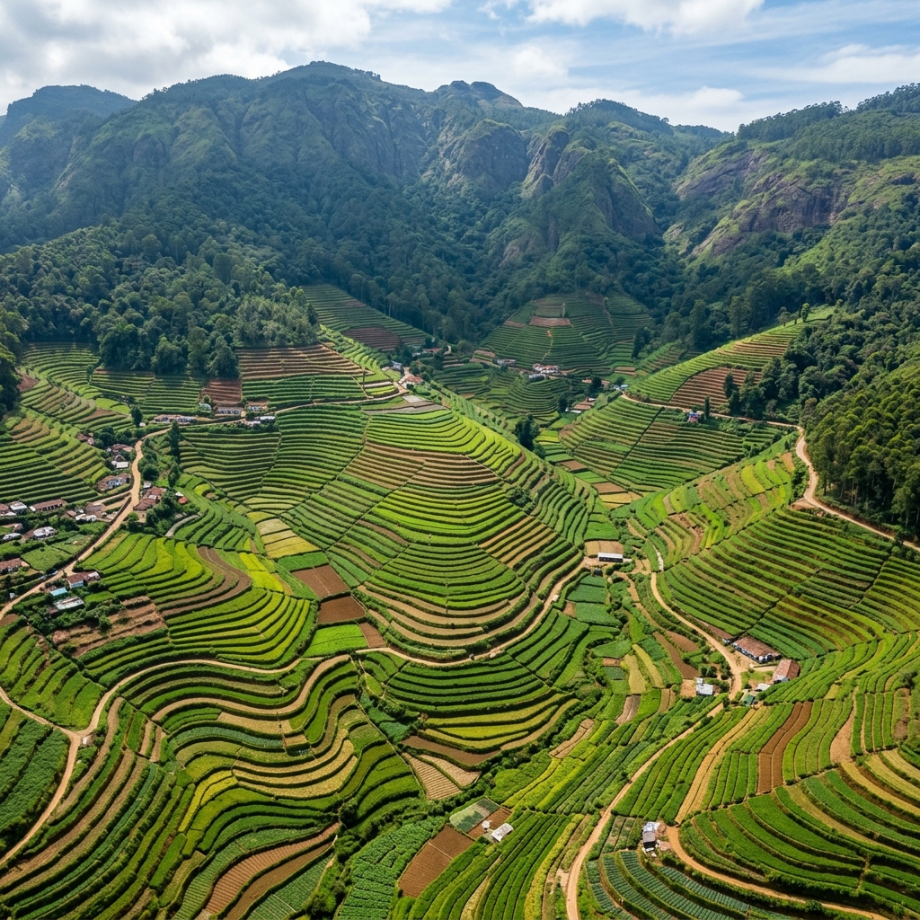 Kodaikanal terraced farmland